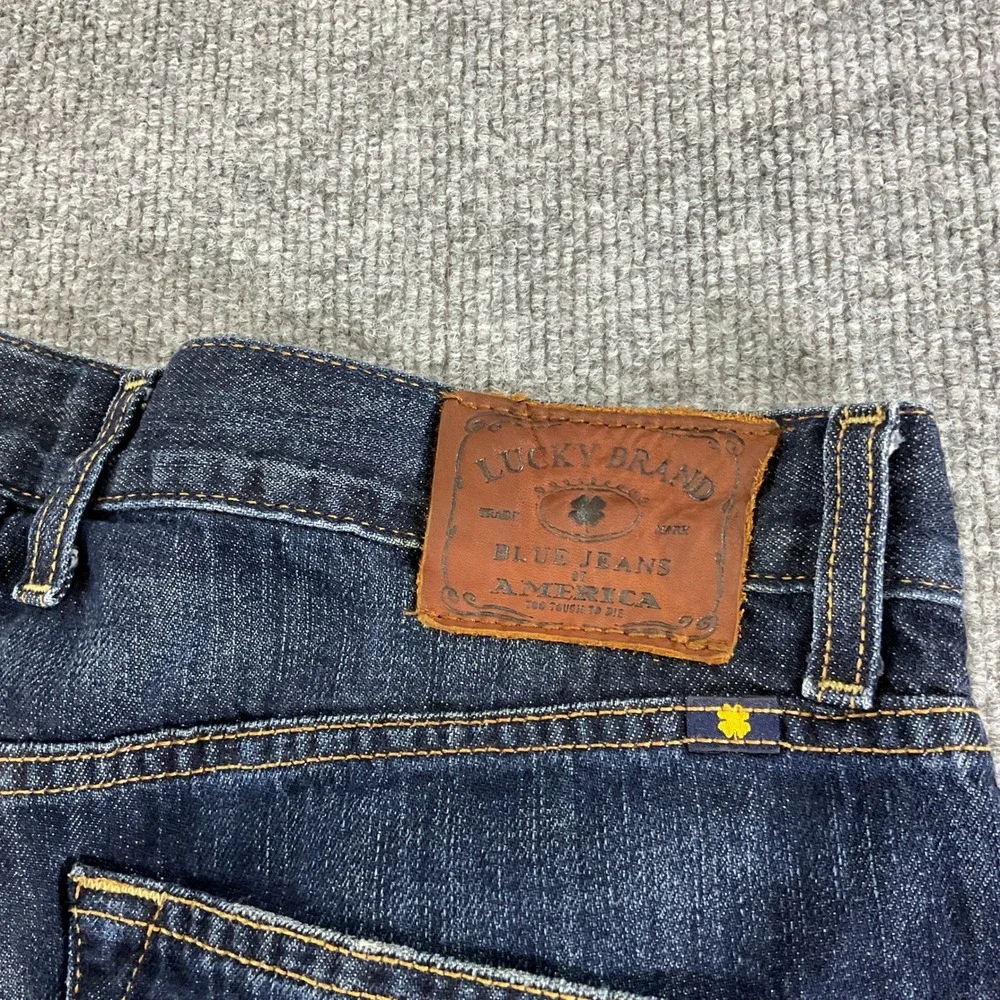 Lucky Brand 221 Original Straight Mens Jeans 34x32 Dark Wash Stretch Denim Pants